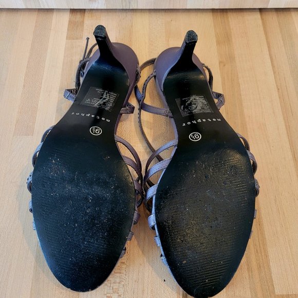 Metaphor Grey Rhinestone Strappy Evening Sandals. Size 9.5 - Picture 4 of 9